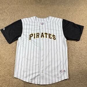 VTG‎ Majestic Pittsburgh Pirates Jersey #57 Youth Size L MLB Baseball Shirt